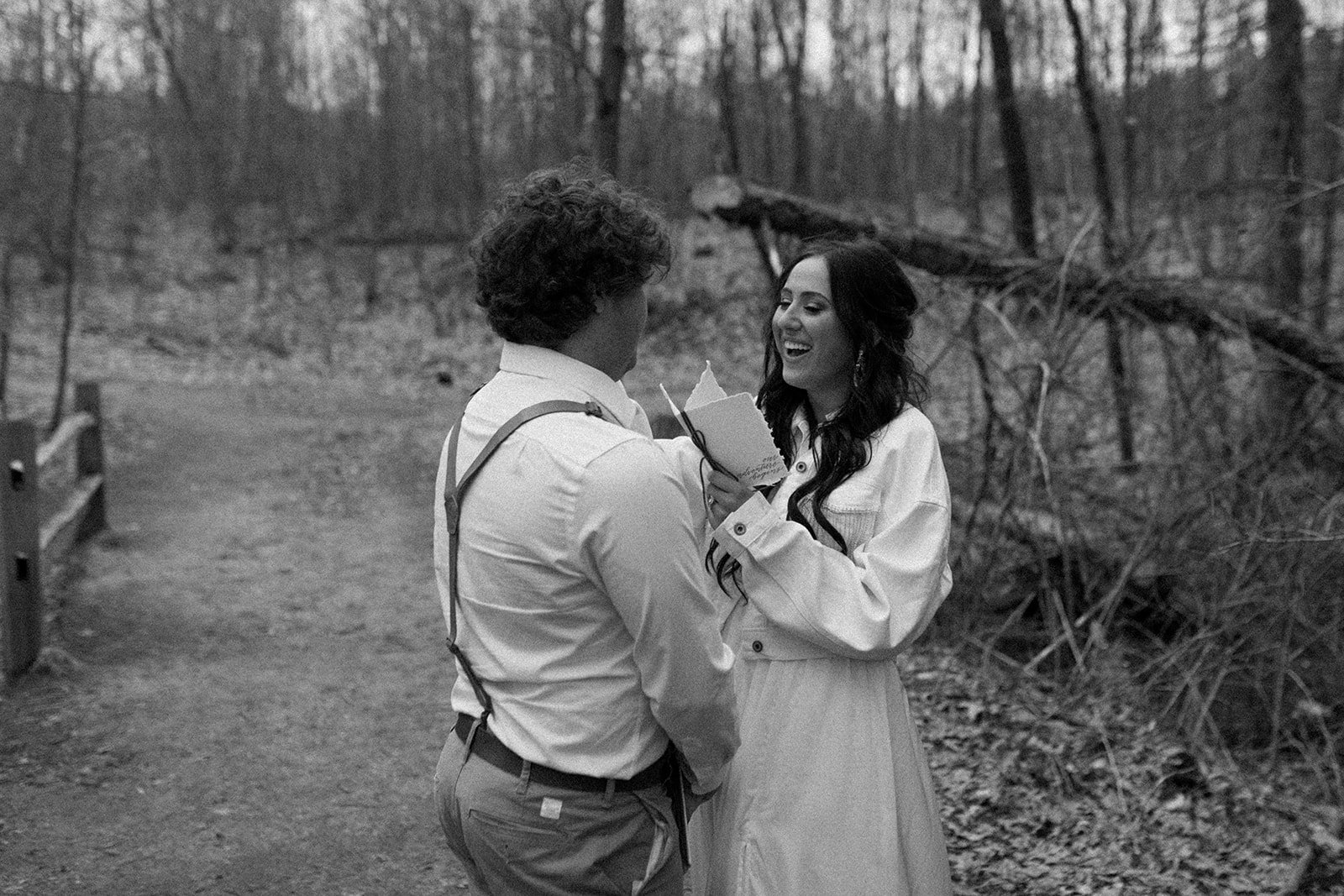 Happy Sappy Films styled adventure elopement on North Country Trail in grand rapids, michigan by Briana Willis Photography