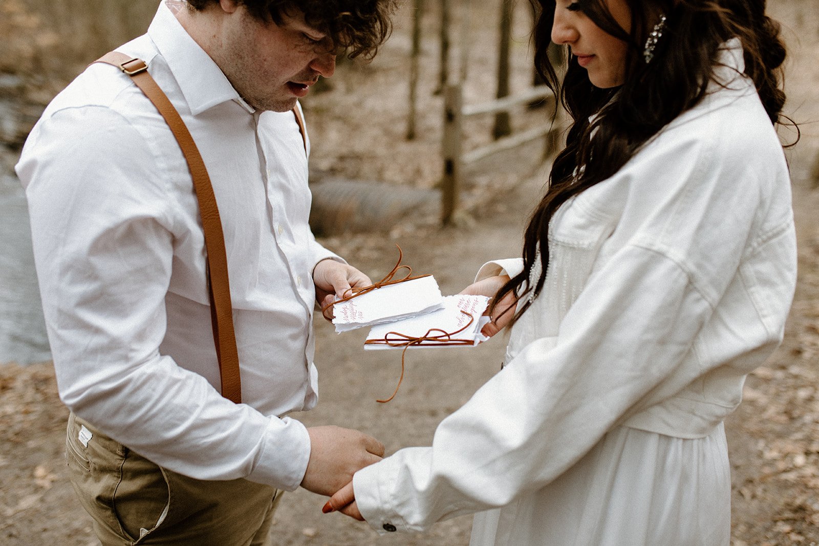 Vow book details for elopement on North Country Trail