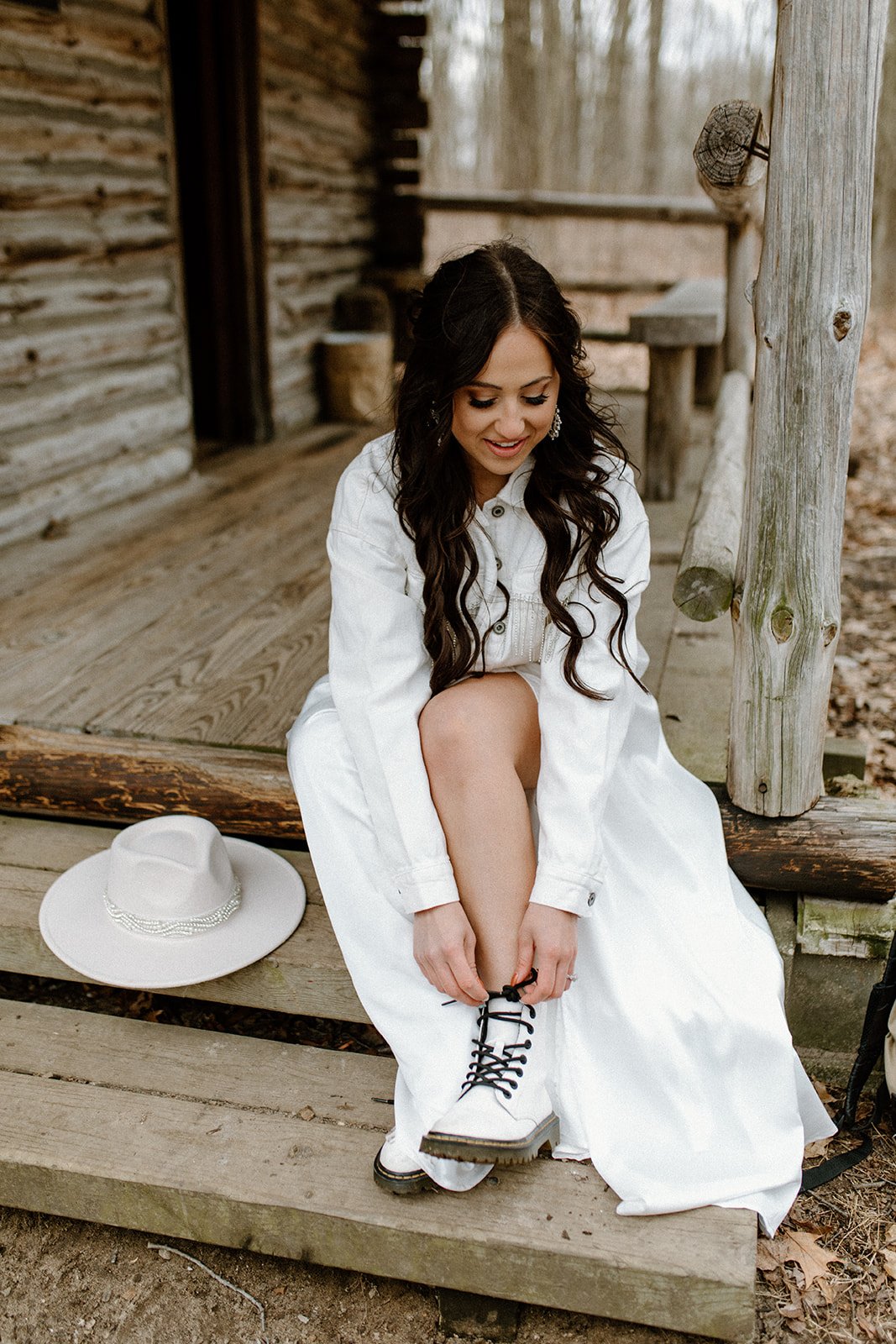 Bride style inspiration for an adventure elopement on North Country Trail