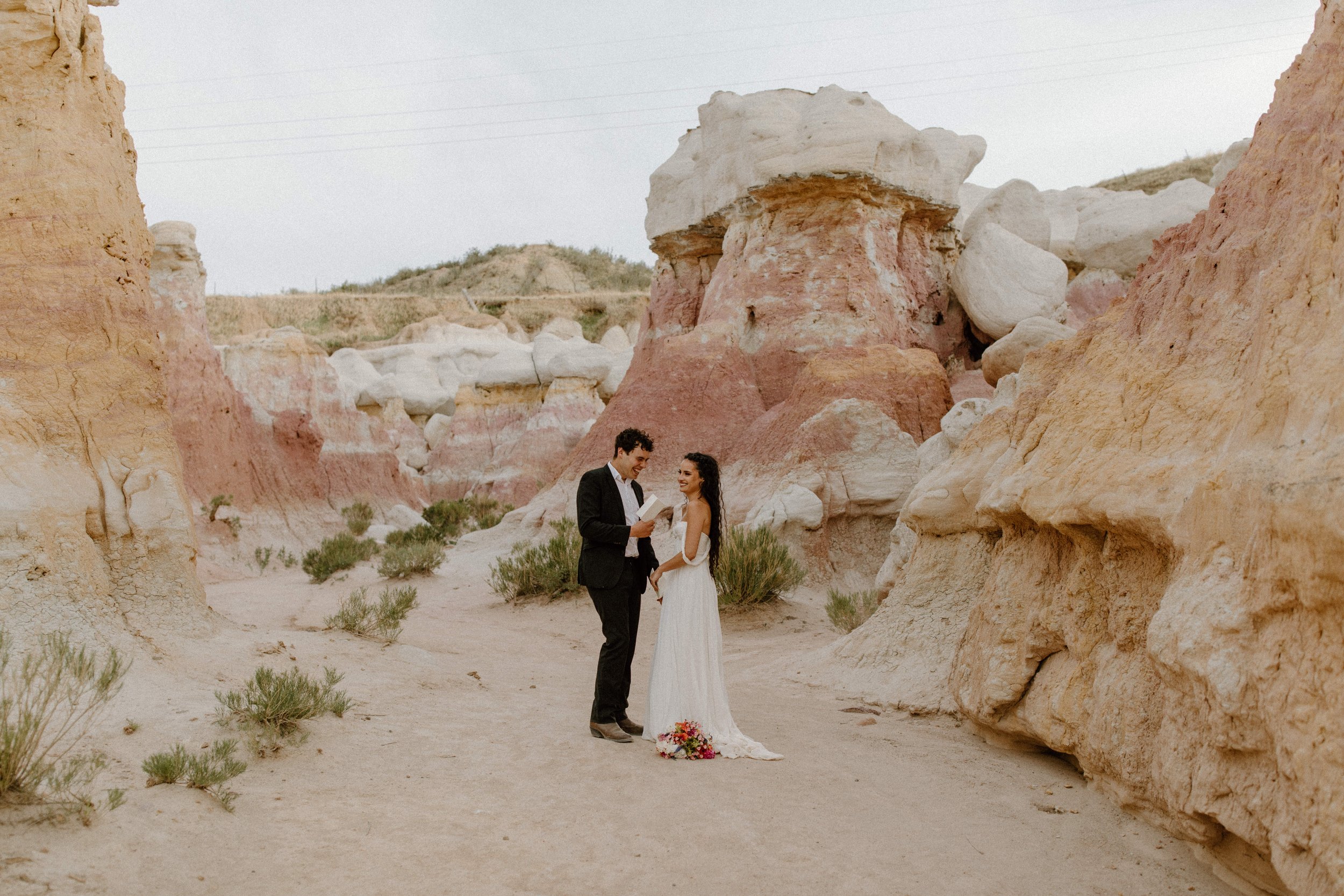 The difference between an intimate wedding vs elopement | Paint Mines Interpretive Park Elopement