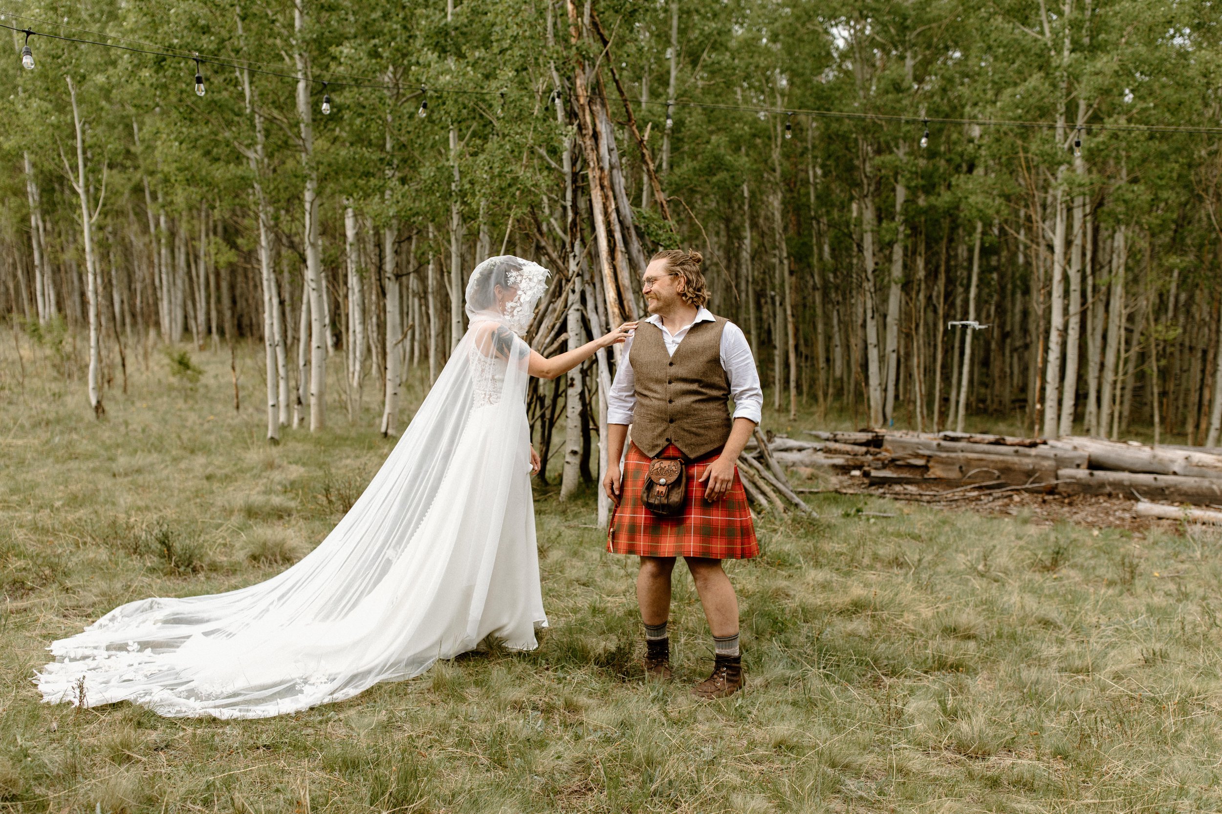First look at Jordan and Molly's intimate wedding in Fairplay, Colorado